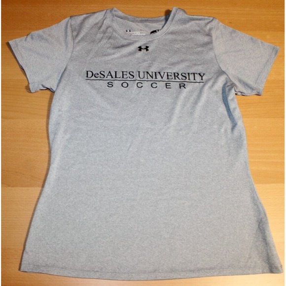 DeSales University bulldogs Soccer Shirt Top Women Small Under Armour Loose Gray - Picture 1 of 4
